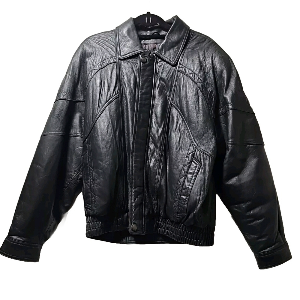 Vintage 1970's Esquire Puff Leather Jacket Mens Medium